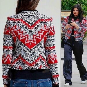 IRO Kroe Paris Tweed Jacquard Jacket Size 36 Small